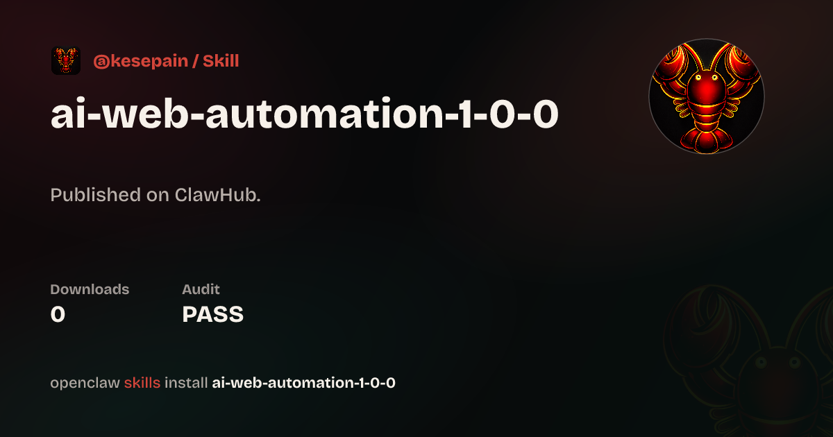 Static analysis security · Ai Web Automation 1.0.0 — ClawHub