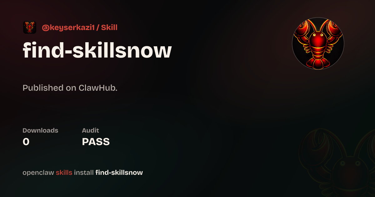 ClawScan security · Find Skills — ClawHub