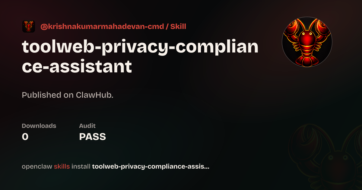 ClawScan security · Privacy Compliance Assistant — ClawHub