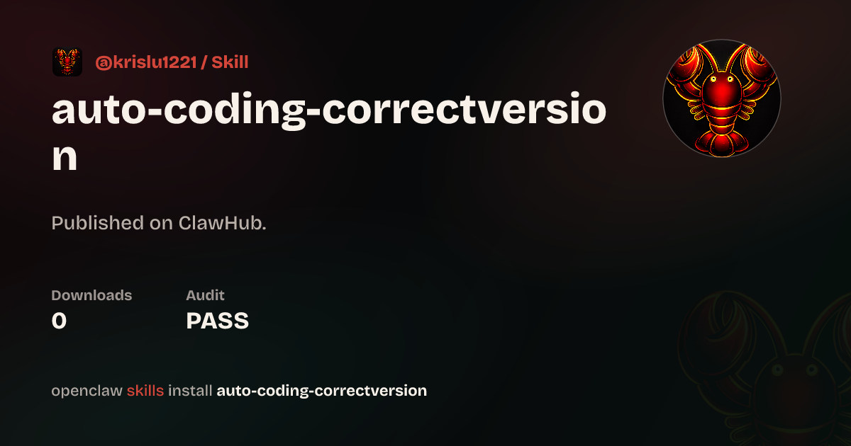 ClawScan security · Auto Coding — ClawHub