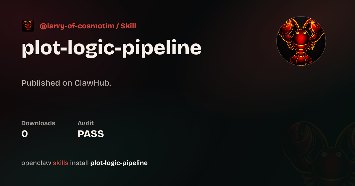 Static analysis security · Plot Logic Pipeline — ClawHub