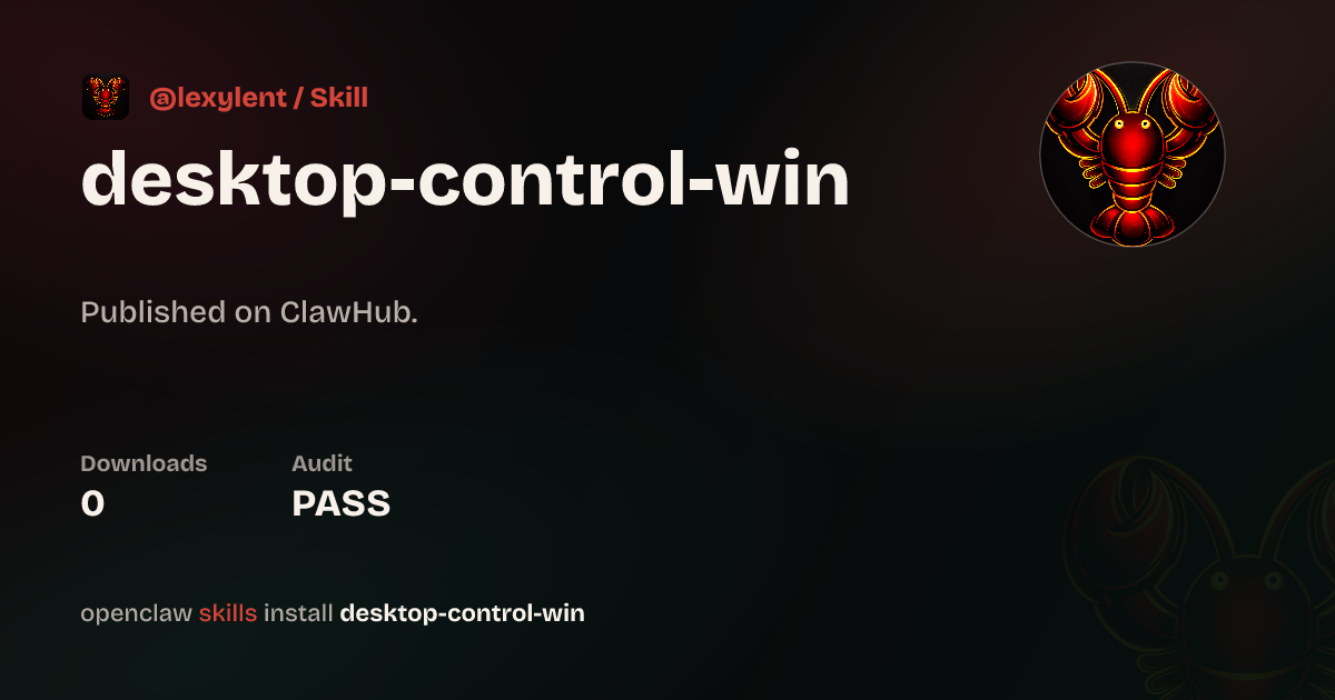 Static analysis security · Desktop Control (Windows) — ClawHub