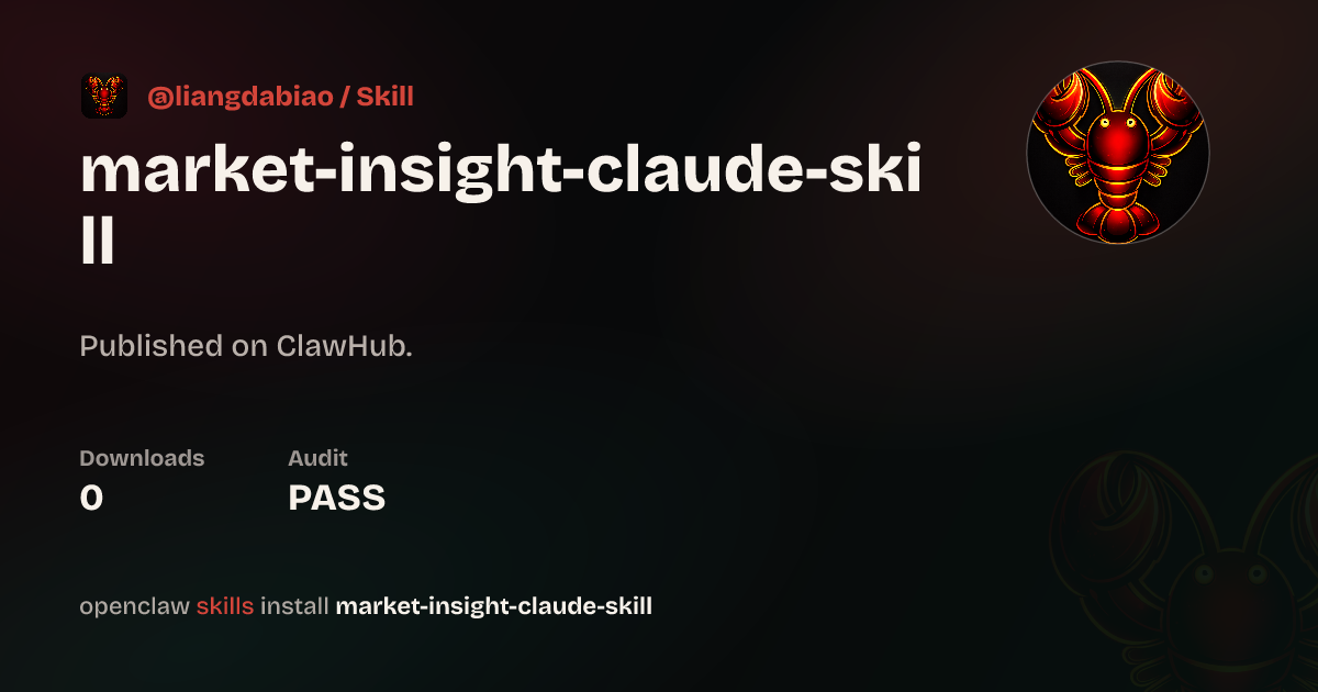 Static analysis security · market-insight-claude-skill — ClawHub