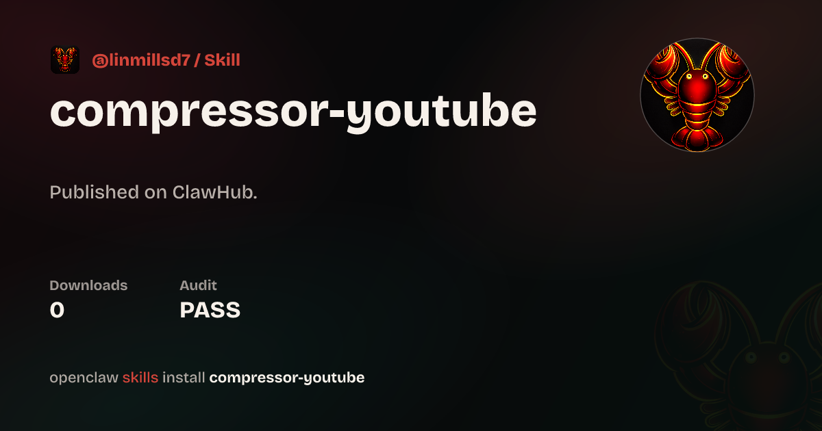 Static analysis security · Compressor Youtube — ClawHub