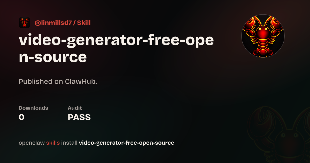 Static analysis security · Video Generator Free Open Source — ClawHub