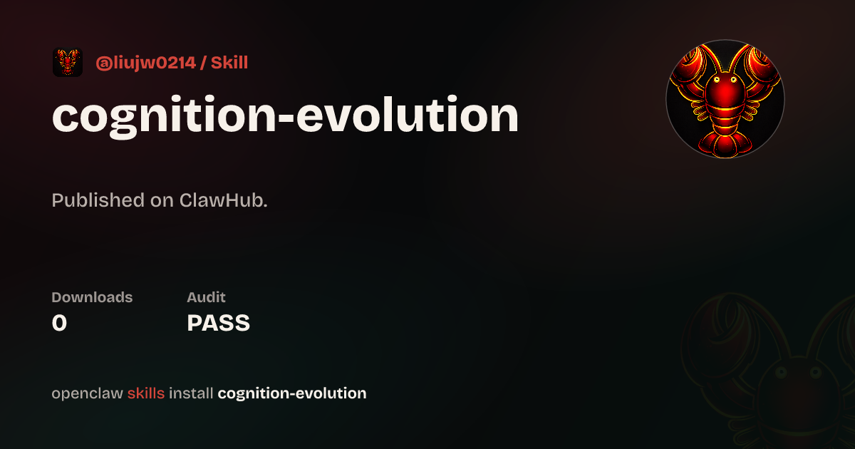 ClawScan security · Cognition Evolution — ClawHub