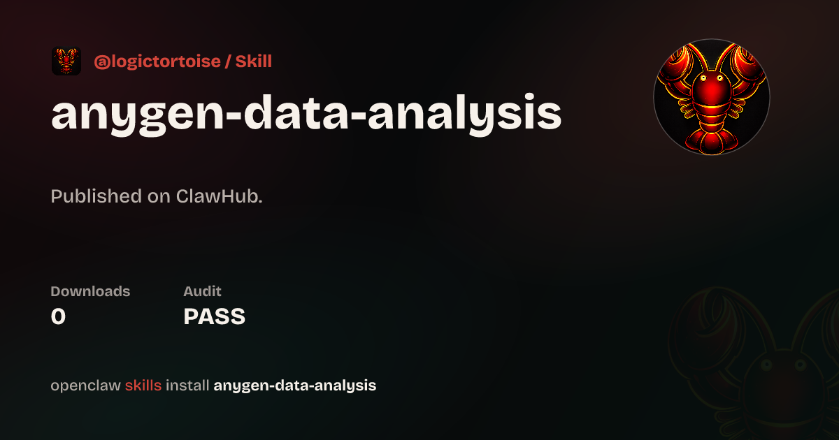Static analysis security · Data Analysis — ClawHub