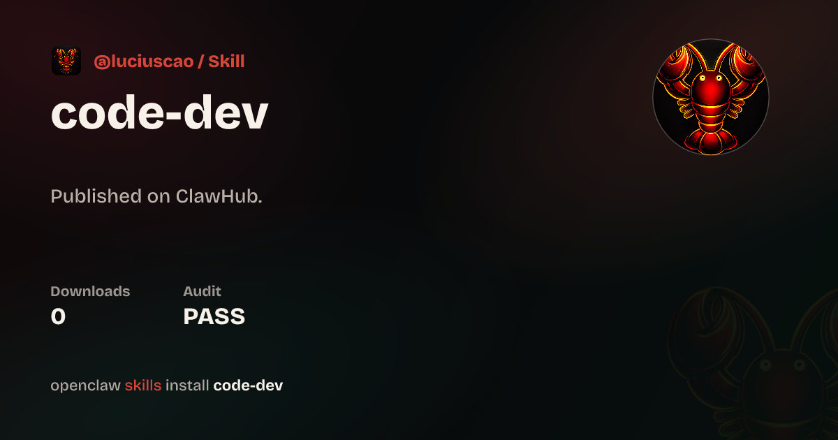 ClawScan security · Code Dev — ClawHub