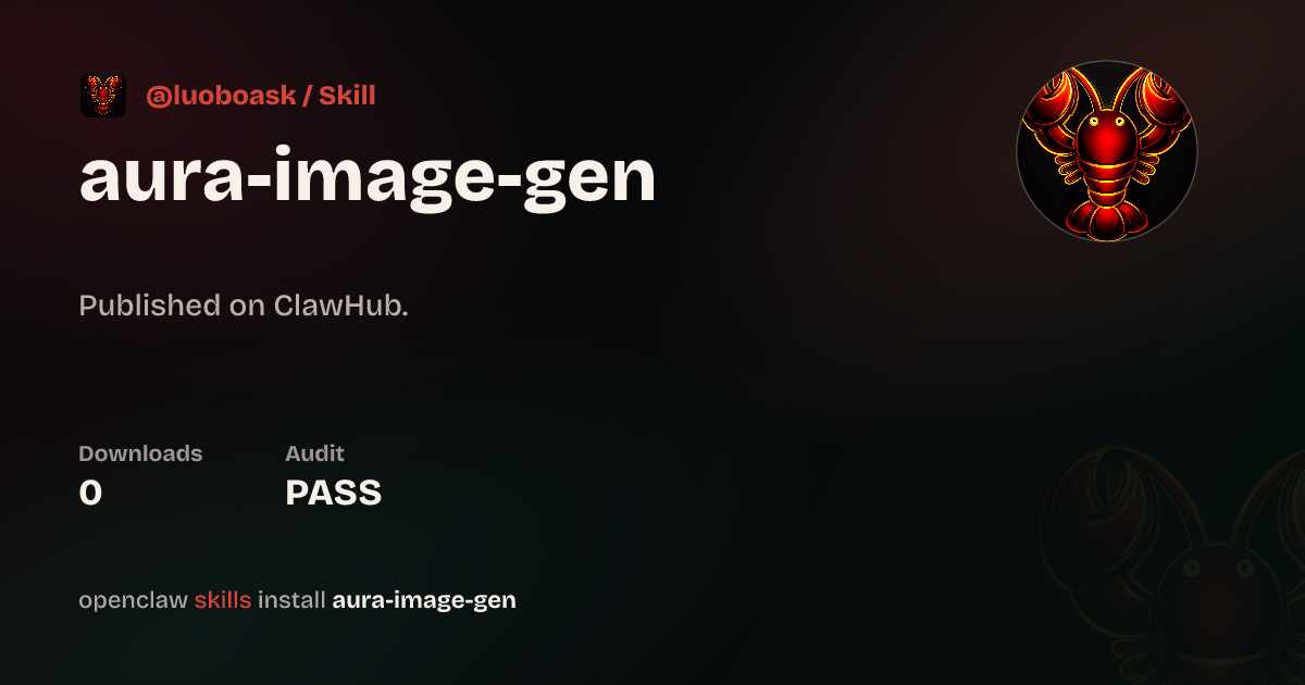 Aura Image Gen — ClawHub