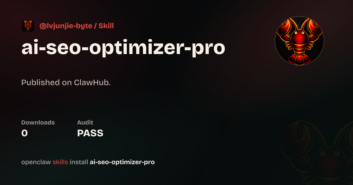 AI SEO Optimizer — ClawHub