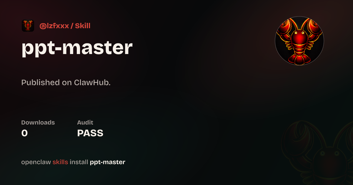 Static analysis security · PPT Master — ClawHub