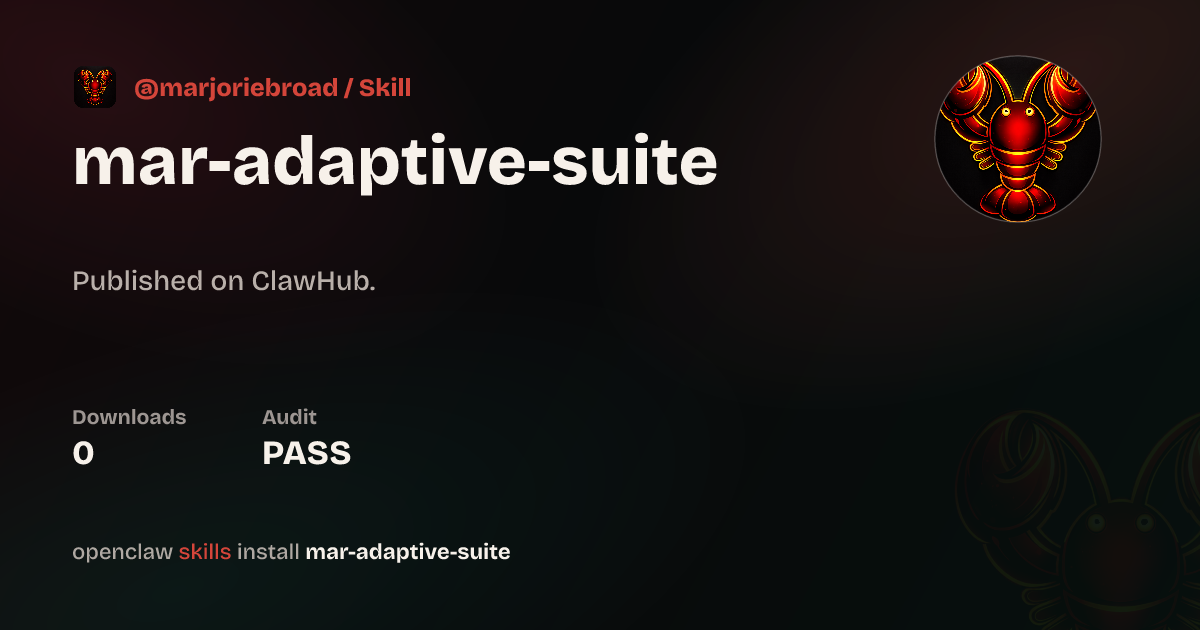 VirusTotal security · Adaptive Suite — ClawHub