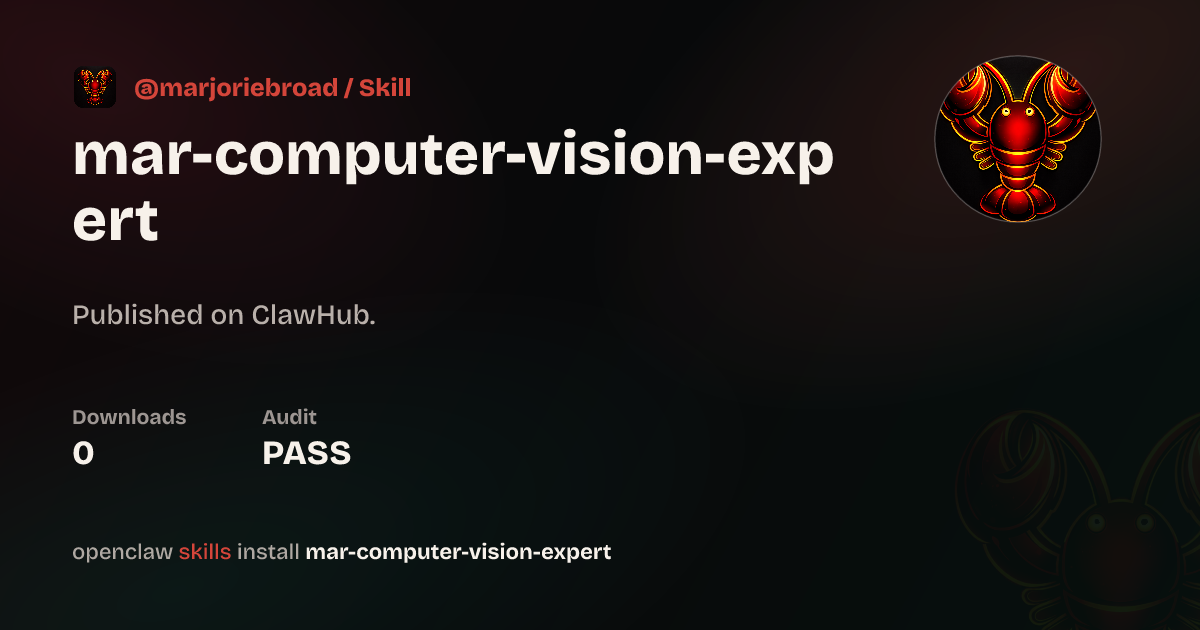 Static analysis security · mar-computer-vision-expert — ClawHub