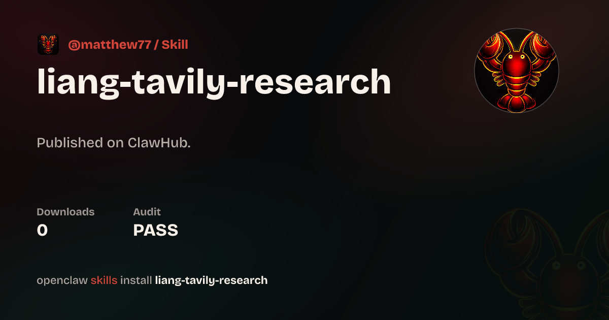 ClawScan security · Tavily Research — ClawHub