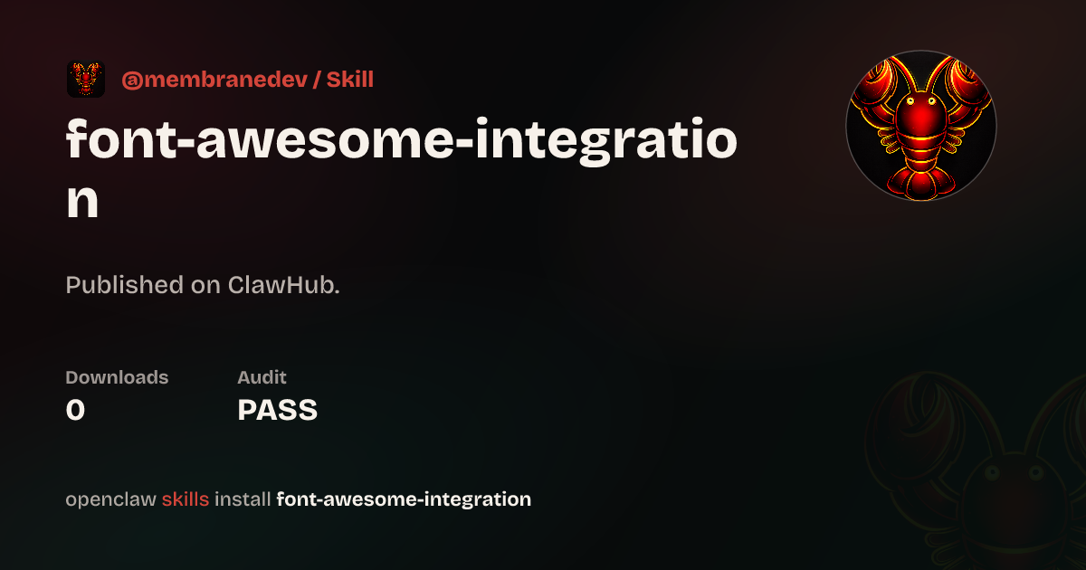 Font Awesome — ClawHub