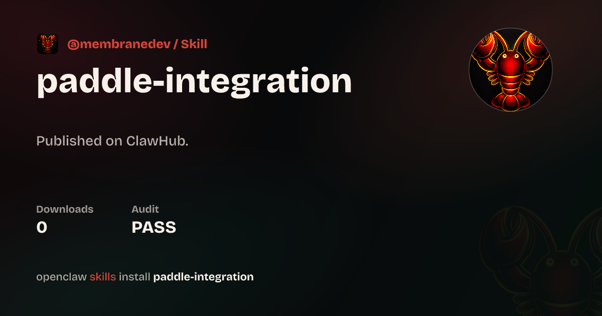 Paddle — ClawHub