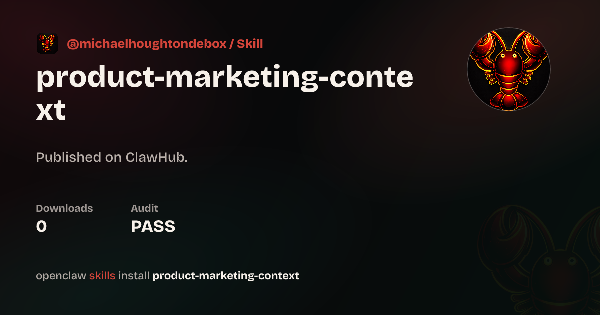 Static analysis security · Product Marketing Context — ClawHub