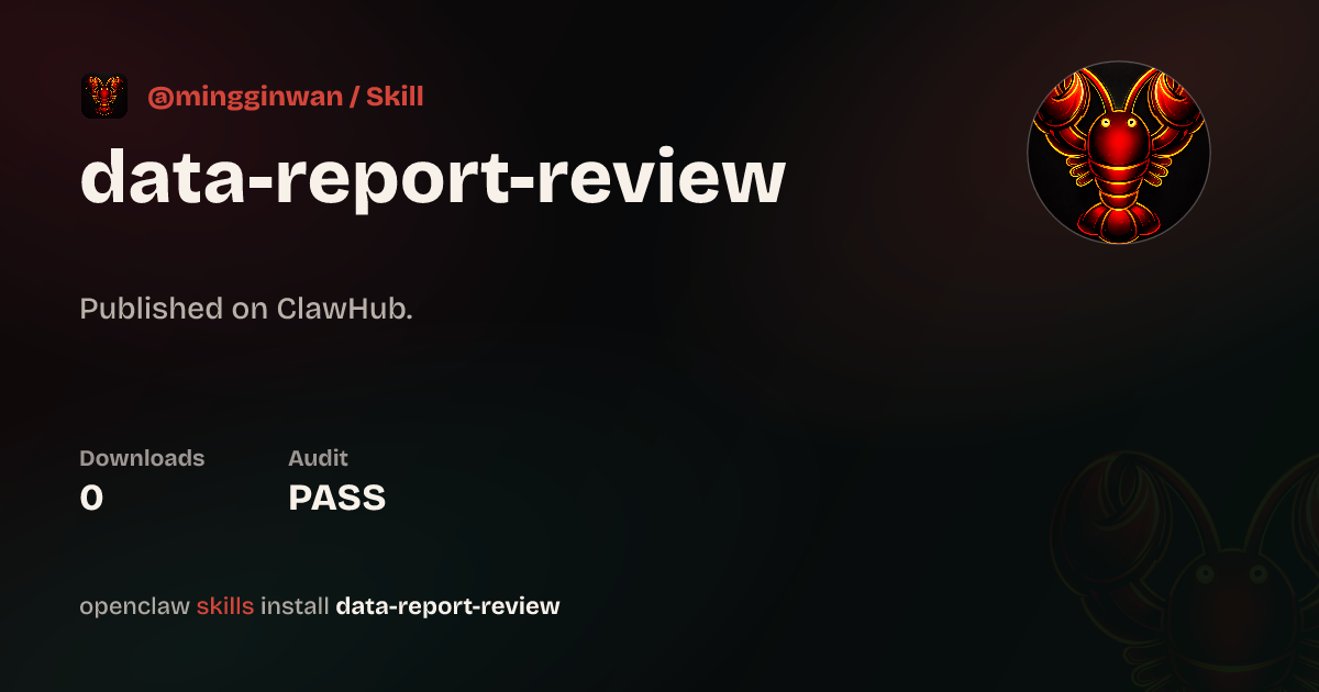 Static analysis security · Report Review — ClawHub