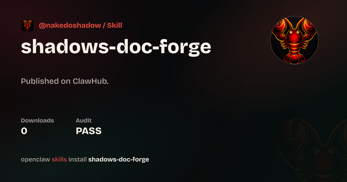 Static analysis security · Shadows Doc Forge — ClawHub