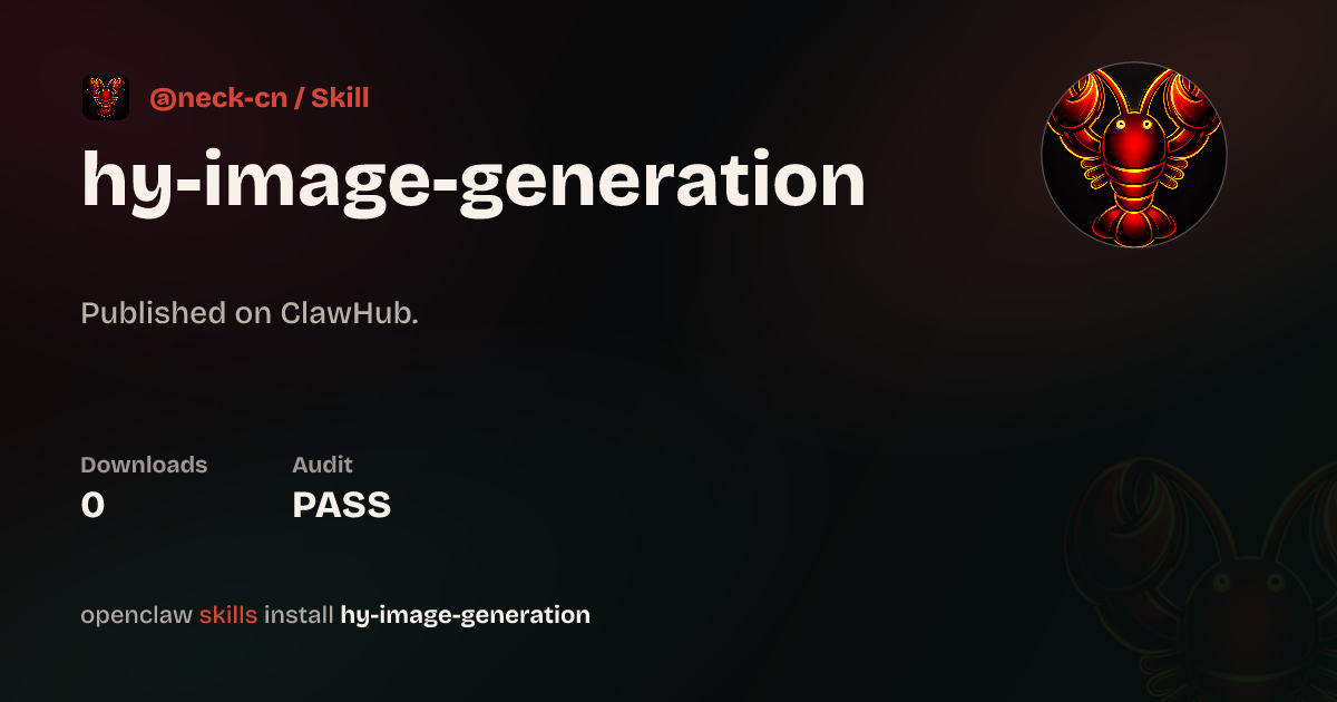 ClawScan security · HY Image Generation — ClawHub