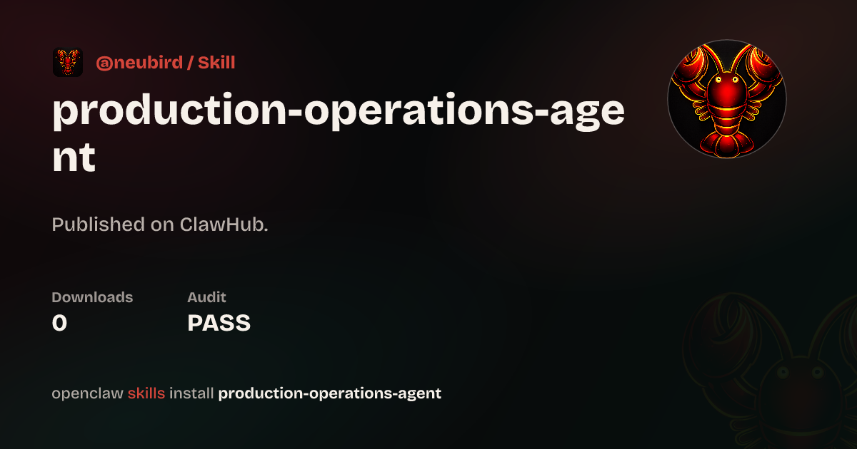 ClawScan security · NeuBird AI Production Ops Agent — ClawHub