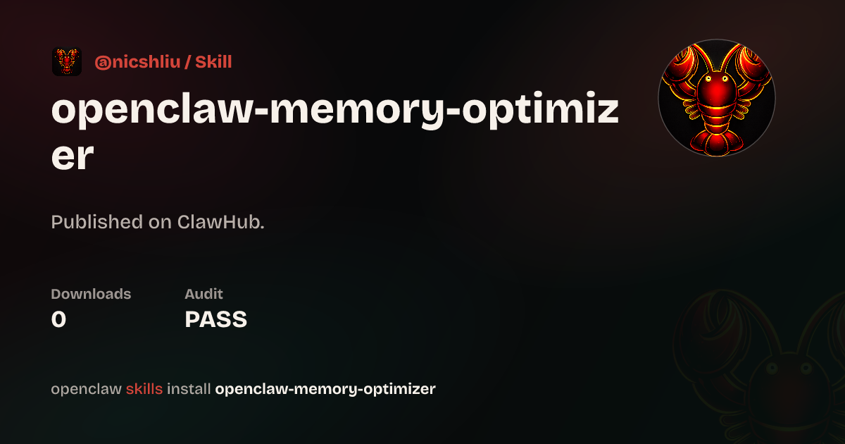 Static analysis security · OpenClaw: memory optimizer — ClawHub