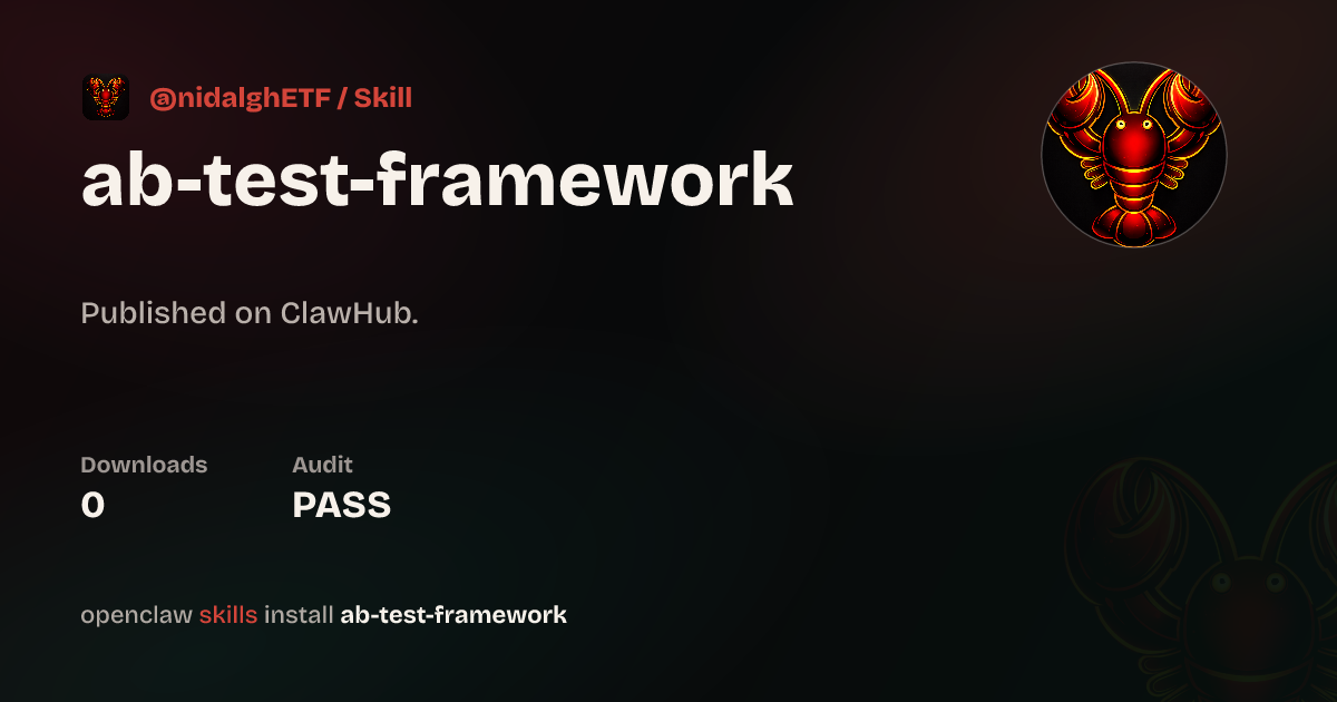 Static analysis security · AB Test Framework — ClawHub