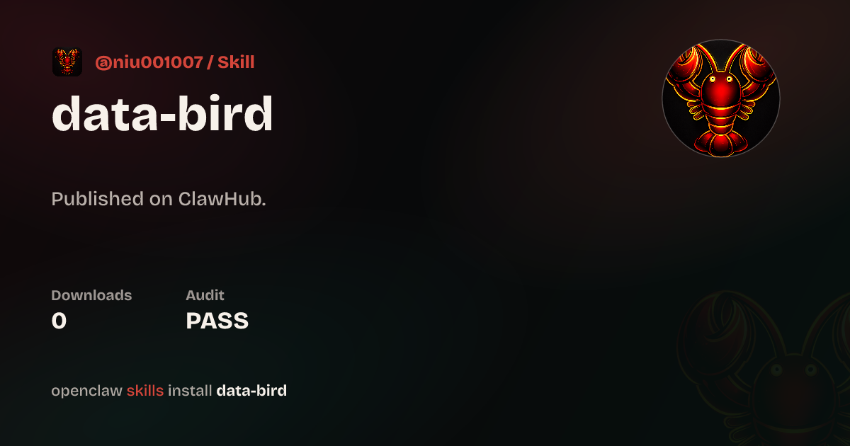 ClawScan security · data-bird — ClawHub