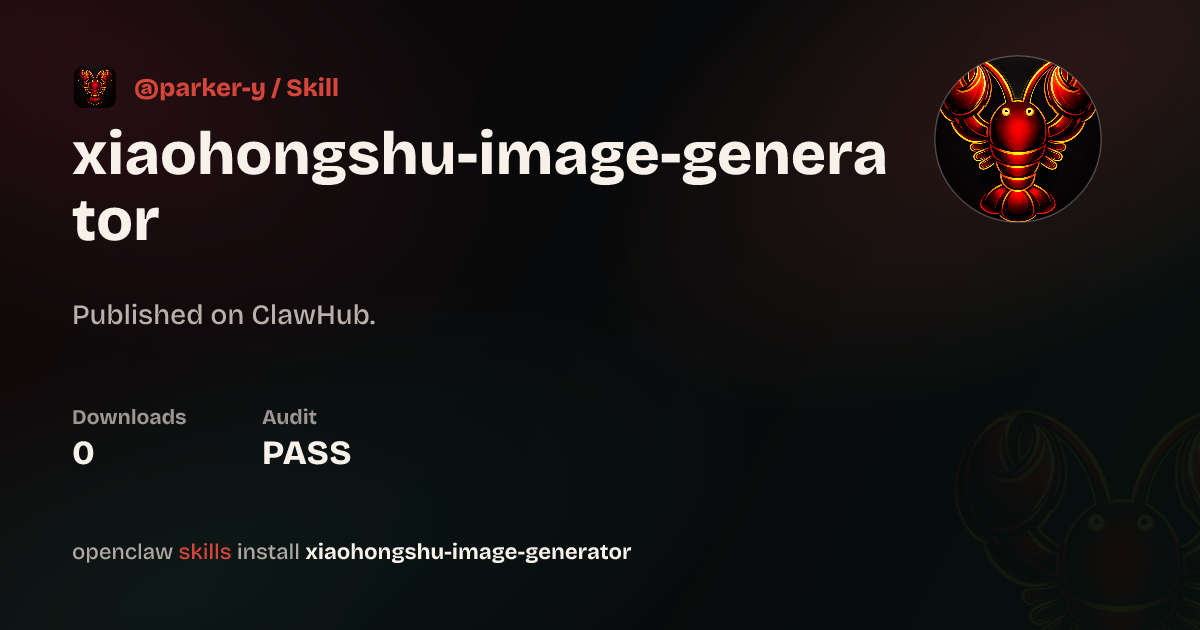 Static analysis security · xiaohongshu-image-generator — ClawHub