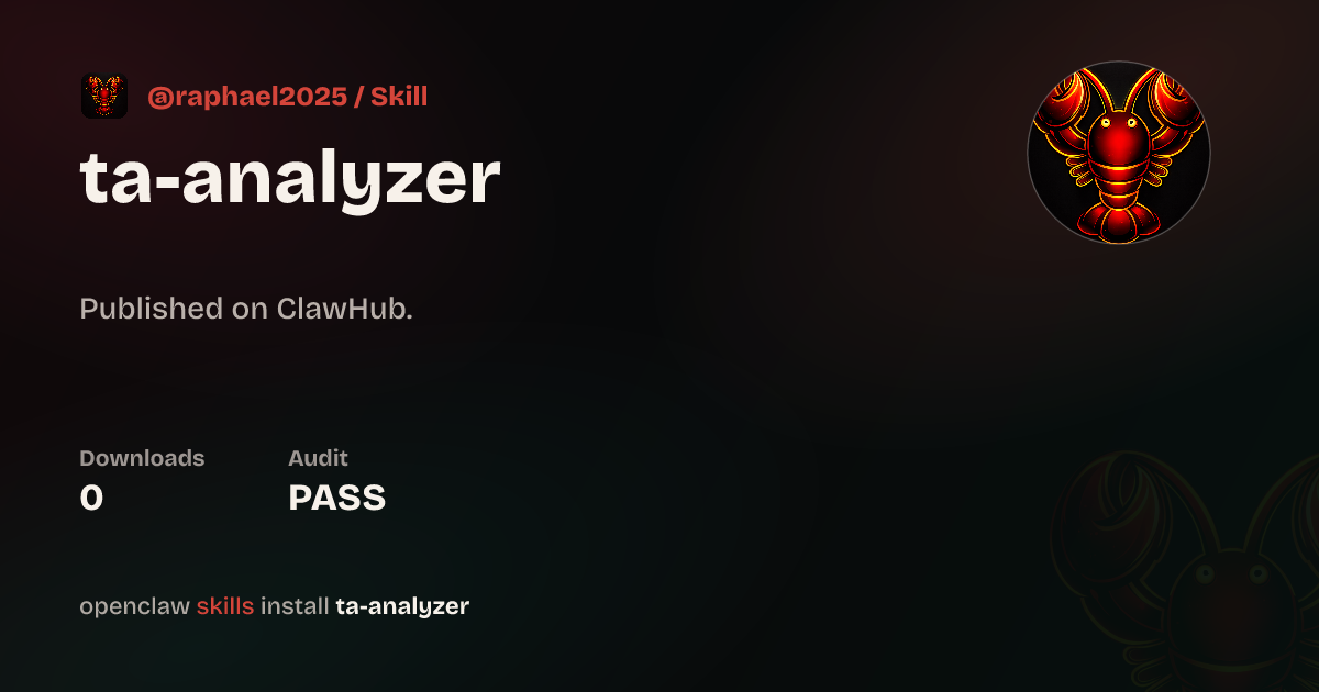 VirusTotal security · Ta Analyzer — ClawHub