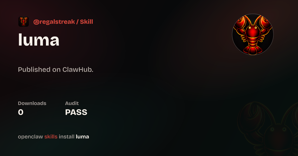ClawScan security · Luma Events — ClawHub