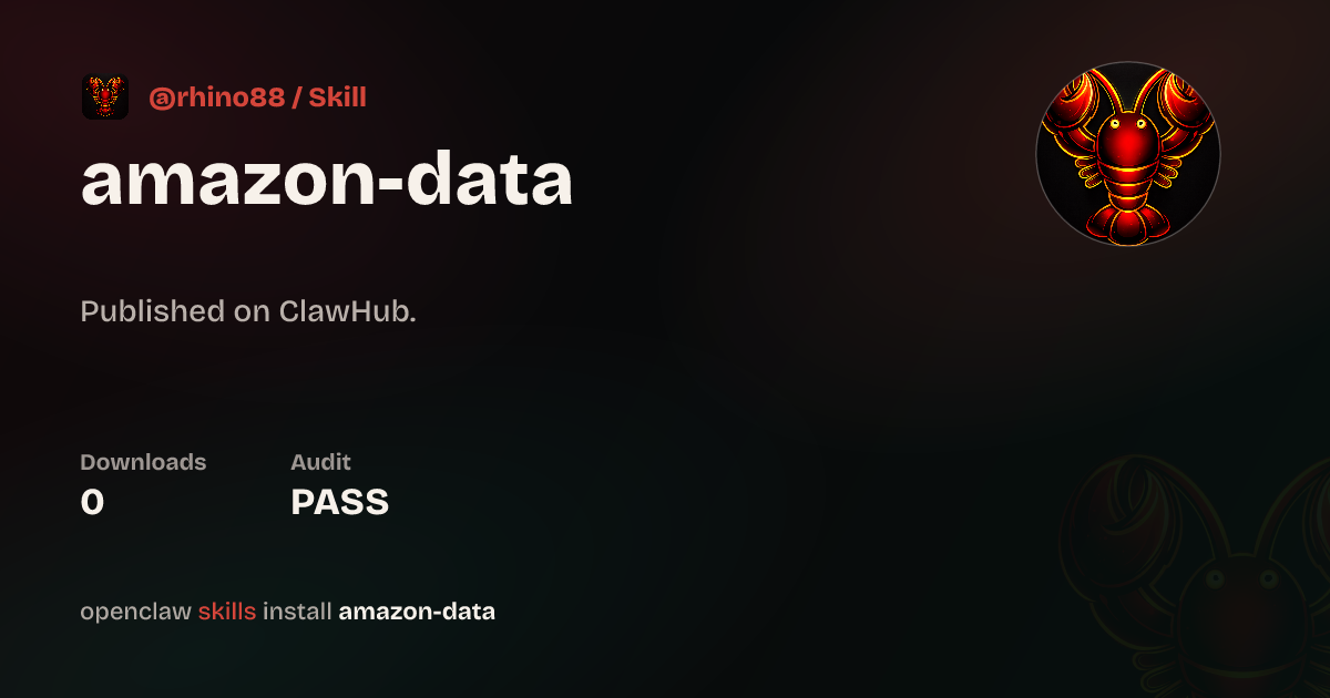 Static analysis security · Real-time Amazon Data — ClawHub