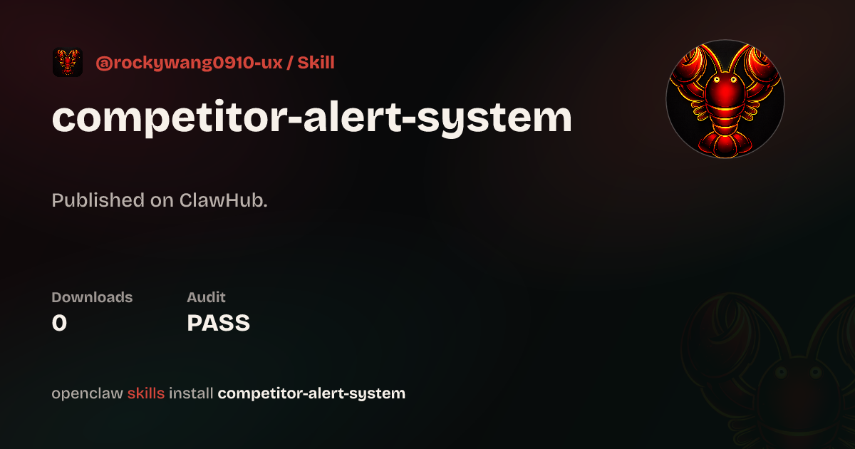 ClawScan security · competitor-alert-system — ClawHub