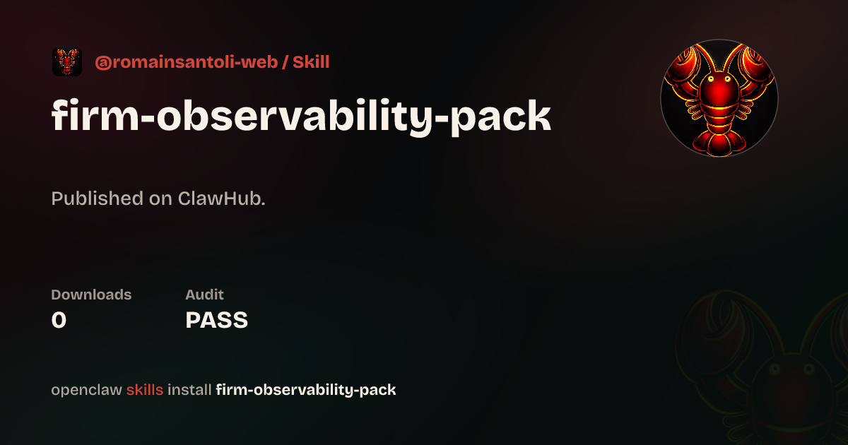 Static analysis security · Firm Observability Pack — ClawHub