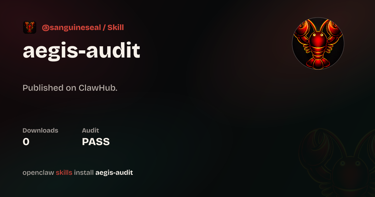 Static analysis security · Aegis Audit — ClawHub