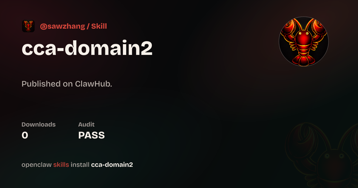 Cca Domain2 — ClawHub