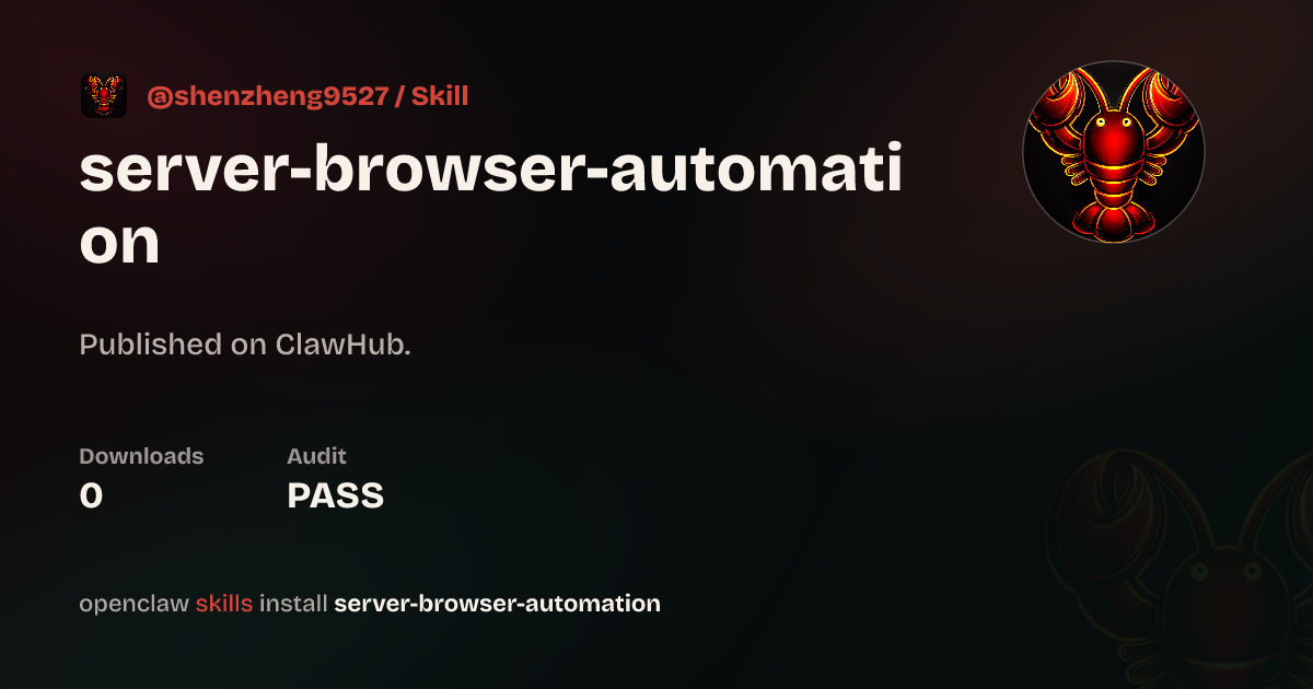 Static analysis security · Server Browser Automation — ClawHub