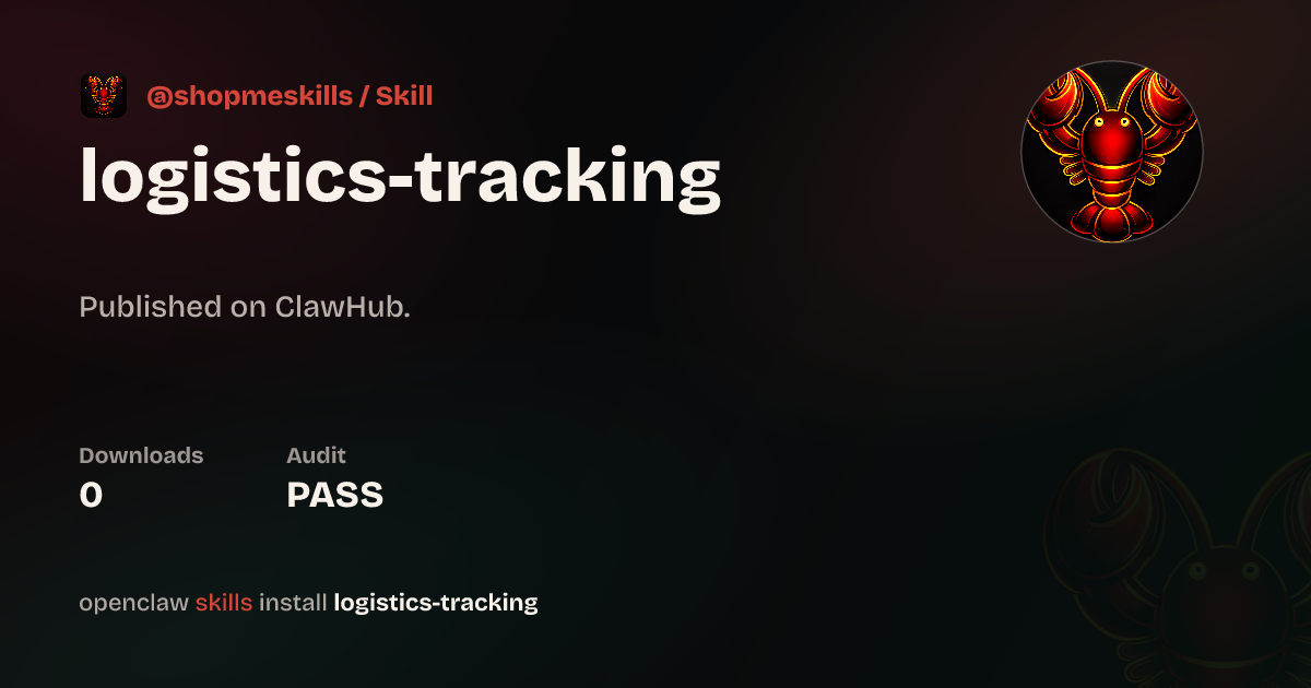 Static analysis security · Logistics Tracking — ClawHub