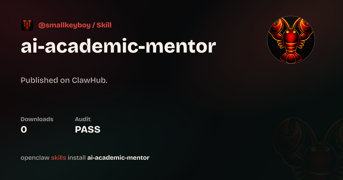 Static analysis security · AI Academic Mentor — ClawHub