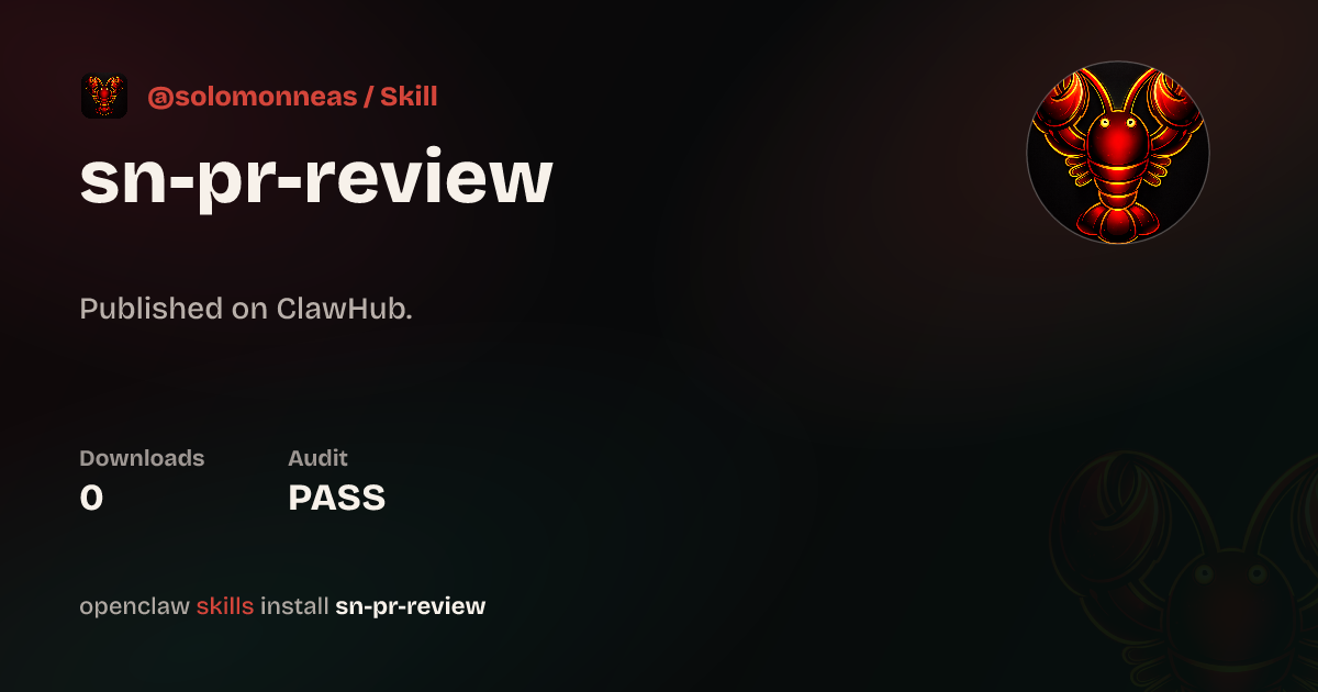 Pr Review — ClawHub