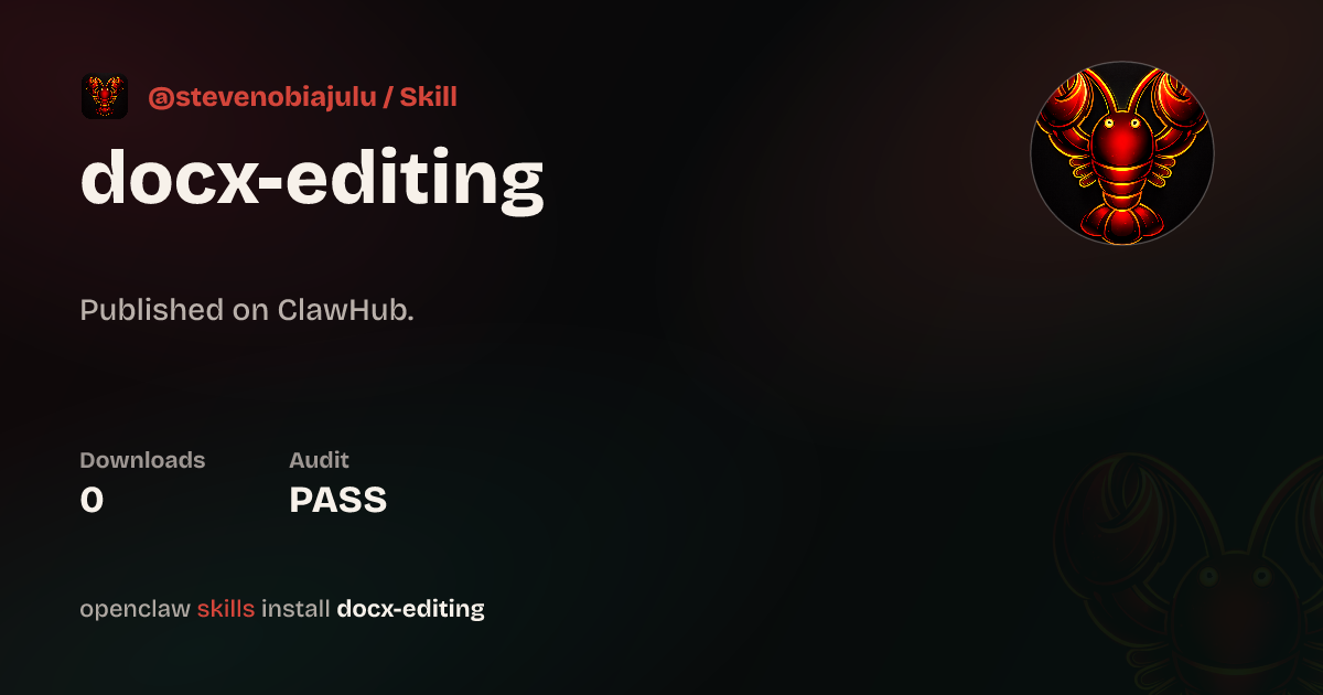Static analysis security · Docx Editing — ClawHub