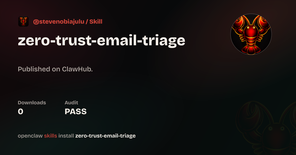 Static analysis security · Email Triage — ClawHub