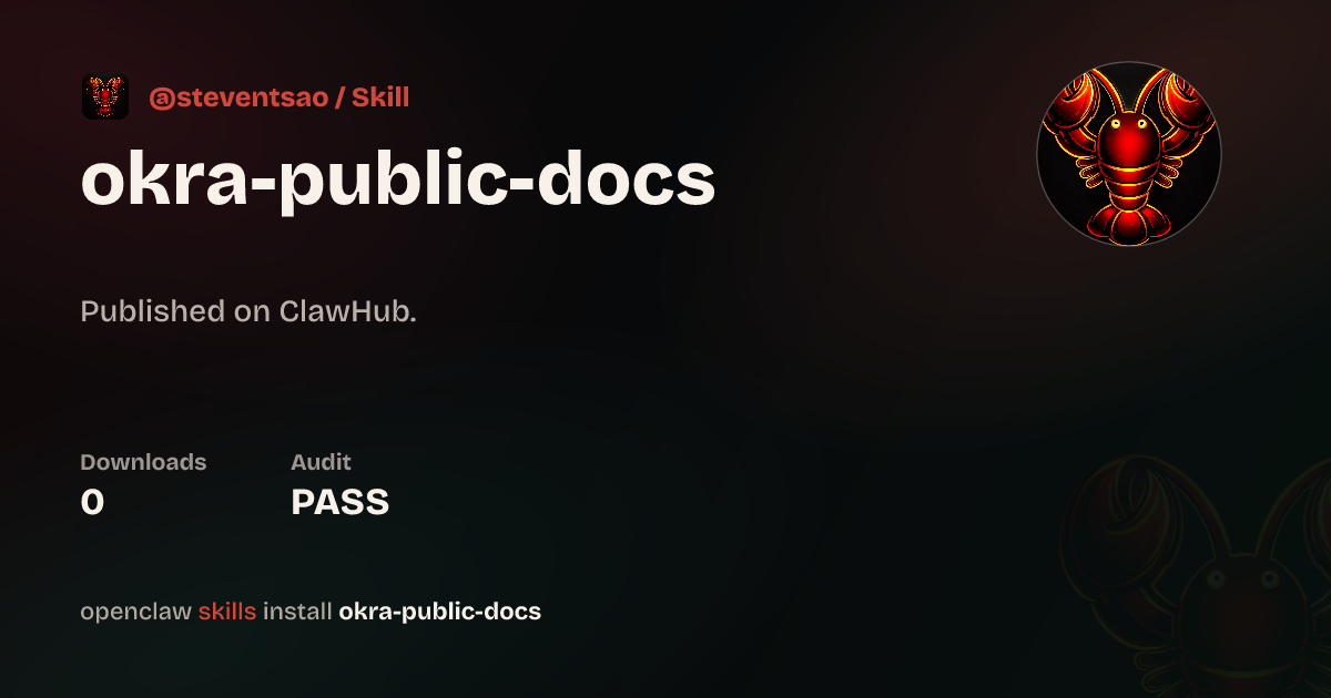 OkraPDF Public Documents — ClawHub