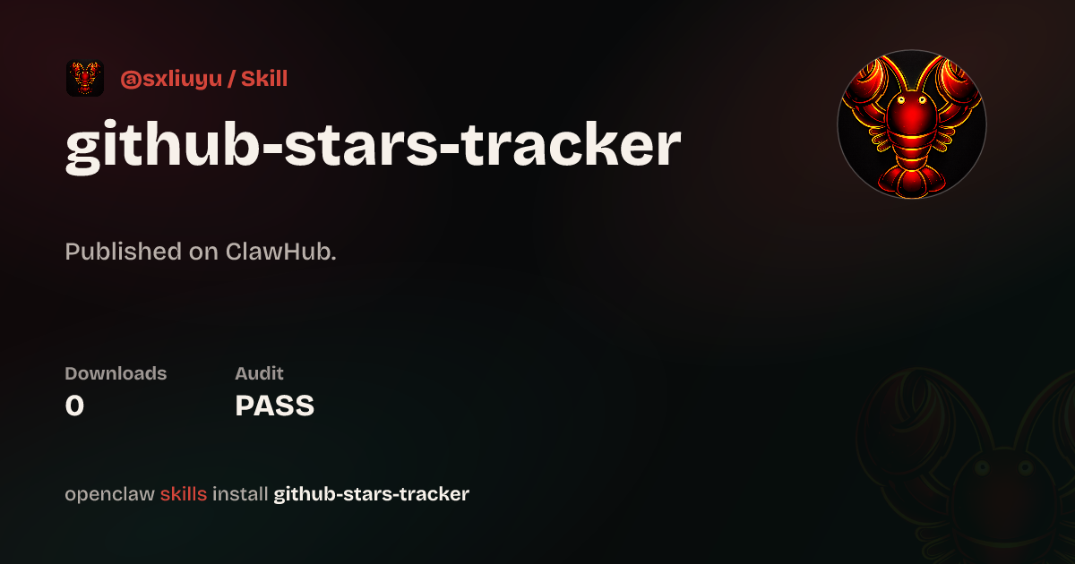 ClawScan security · Github Stars Tracker — ClawHub