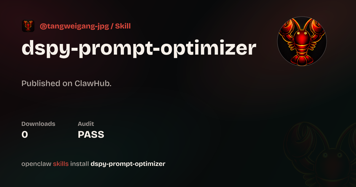 Static analysis security · Dspy Prompt Optimizer — ClawHub