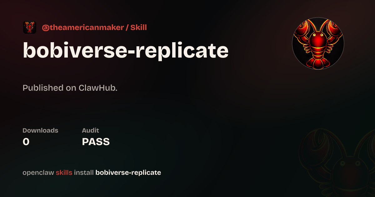 Static analysis security · Bobiverse Replicate — ClawHub