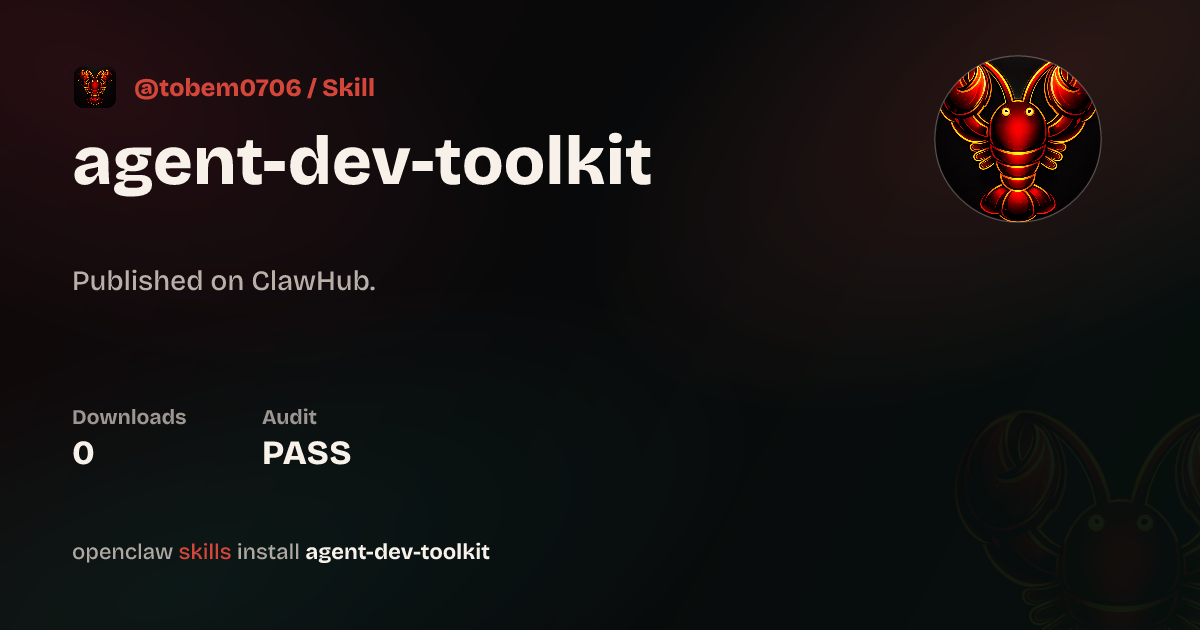 Static analysis security · Agent Dev Toolkit — ClawHub
