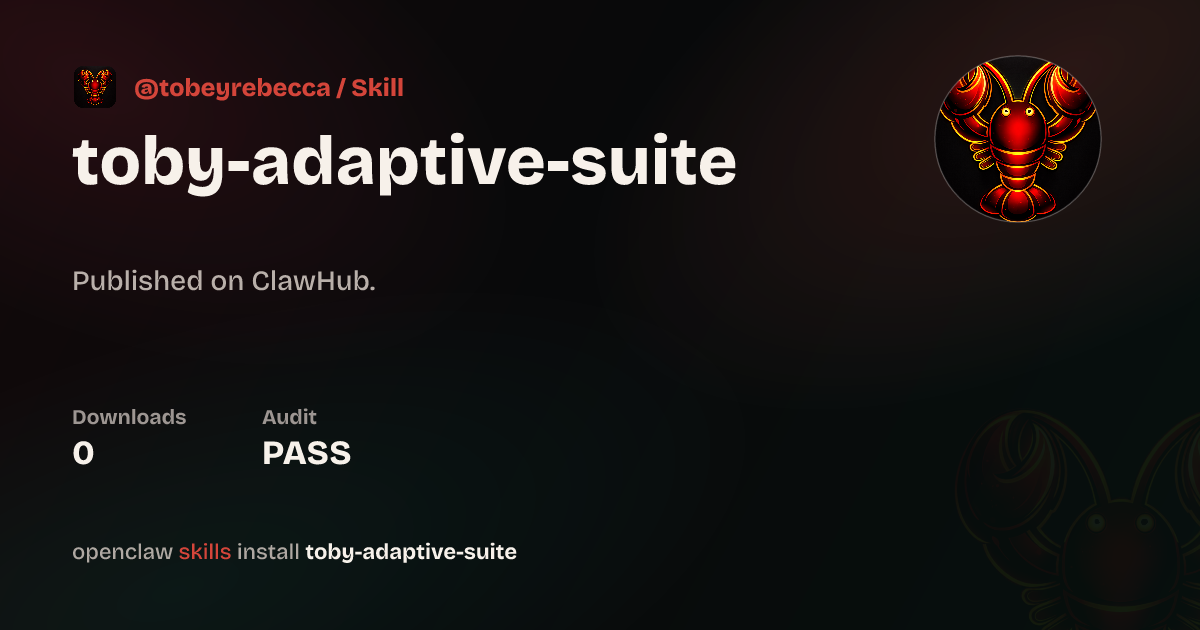 ClawScan security · Adaptive-Suite — ClawHub