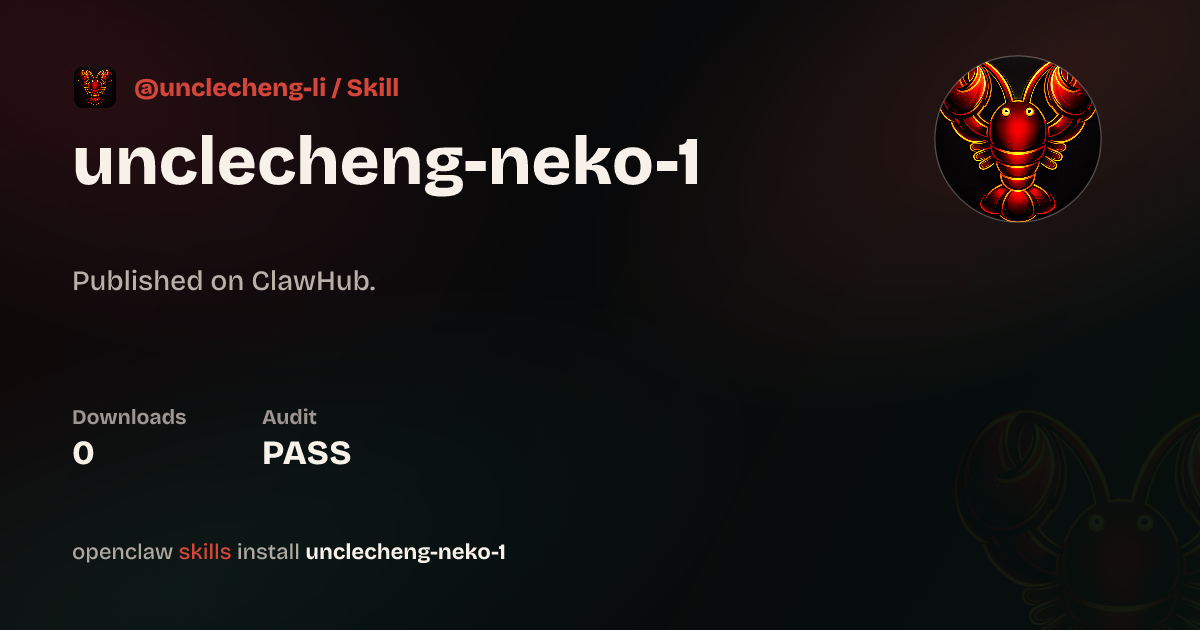 ClawScan security · 猫娘neko — ClawHub