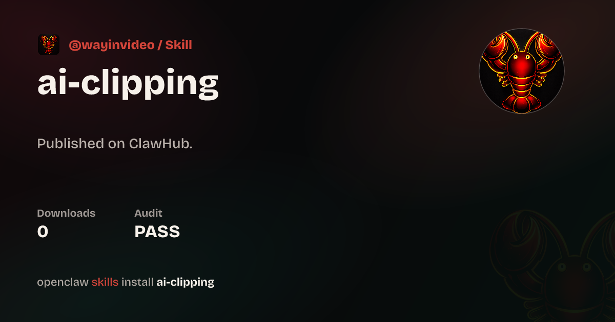 Static analysis security · WayinVideo - AI Clipping — ClawHub